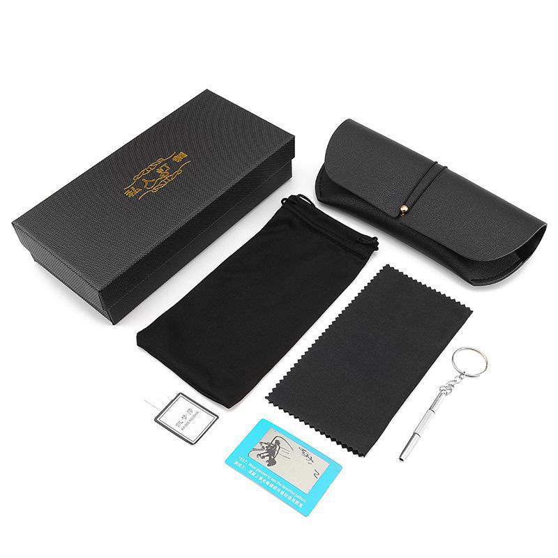 Factory advanced glasses box leather box glasses cloth glasses bag screwdriver buckle soft leather bag mirror box a generation of hair