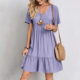 2025 Summer Cross-border Trade European and American Women's Clothing Amazon Skirt Loose Casual Short-sleeved Waist Elegant dress
