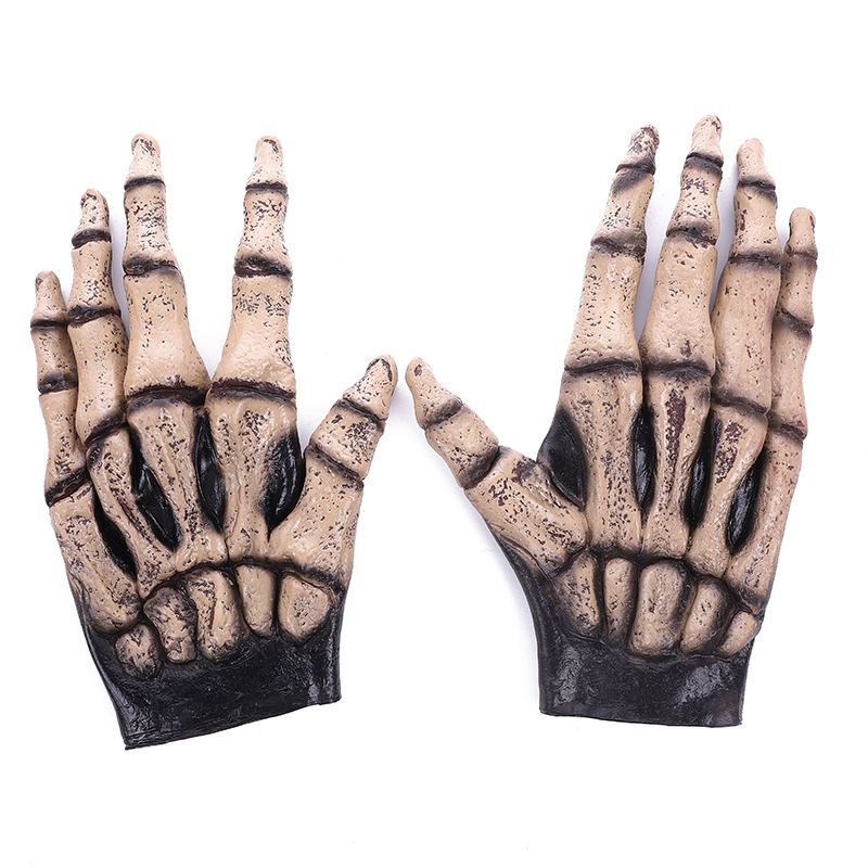Halloween dance performance props trick horror zombie blood gloves cosplay devil vinyl gloves wholesale