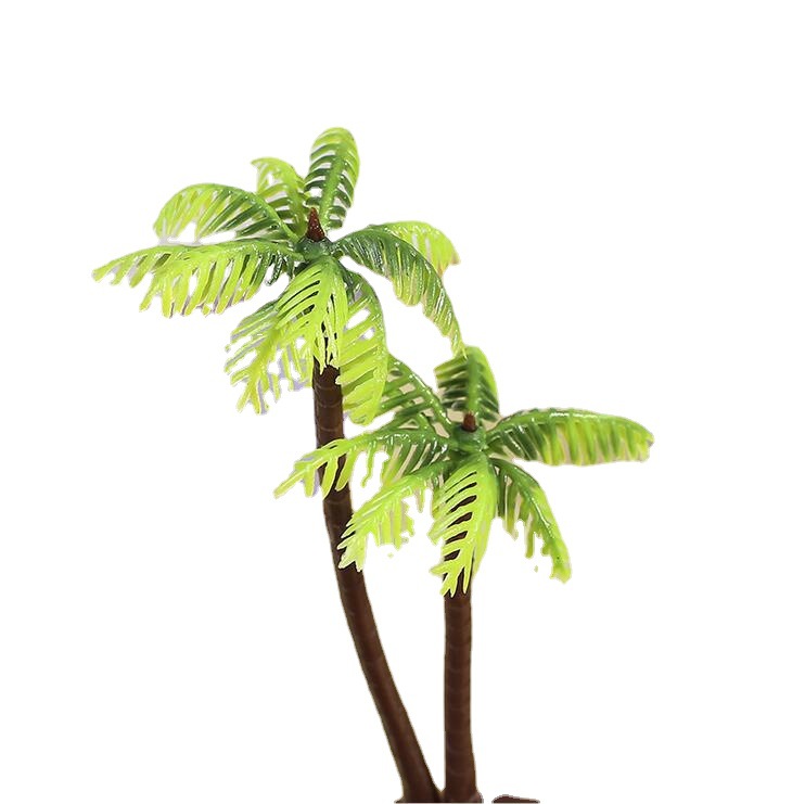 Factory Direct supply simulation small coconut tree micro-View sand tray fish tank decoration aquatic plants mini coconut tree photo props model