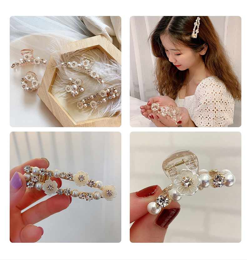 Fabrikquelle Lieferware Greifclip Weiße Kristallperle Haarspange Seitenclip in antiker Hanfu-Kopfschmuck Damen Greifclip_voghion.com