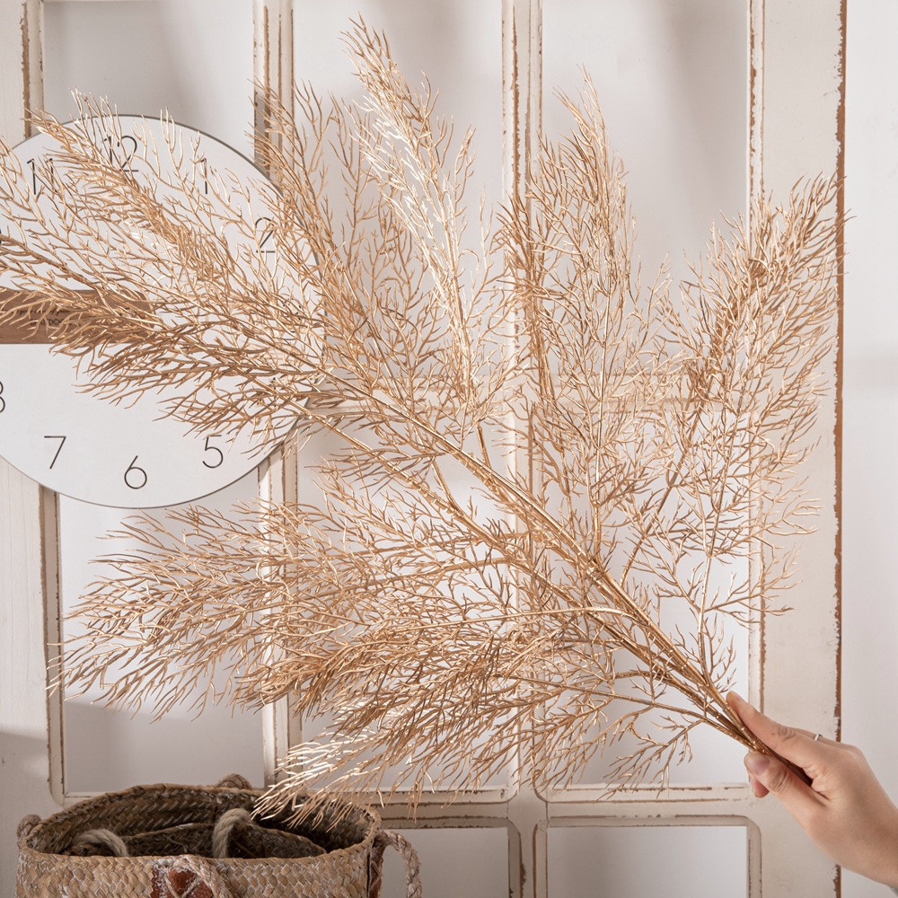 Gold and silver simulated flowers, New Year's Eve flowers, spray gold accessories, home decoration, Christmas fake flowers
