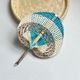 Medium-blue brown bamboo fan 22*30cm (mini)
