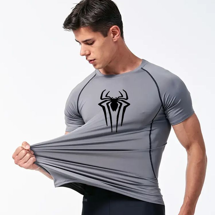 Cross-border manufacturers sell men's fitness 2099 superhero tight T-shirt quick-drying high-elastic sports top