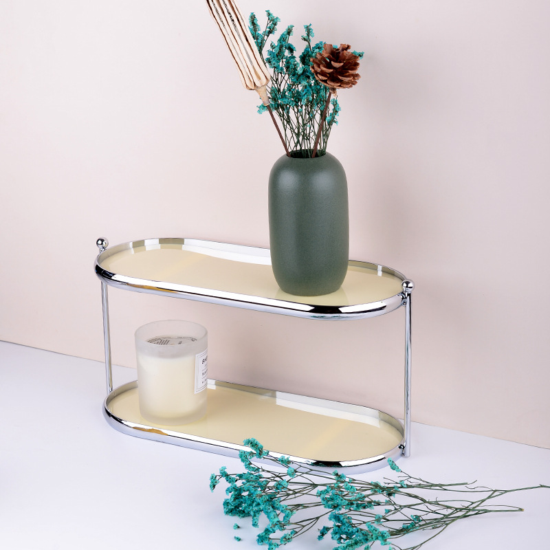 Student dormitory three-layer storage rack simple desktop washstand bathroom makeup skin care sundries two-layer storage rack