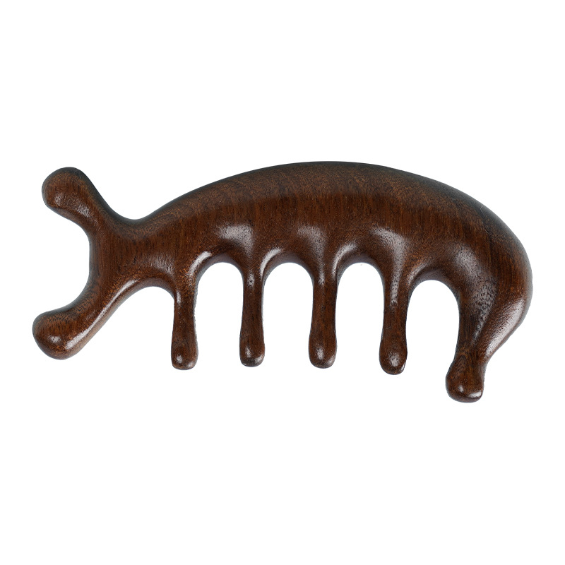 Body Massage comb TikTok same style scalp five-tooth round head Meridian comb body universal point sandalwood massage