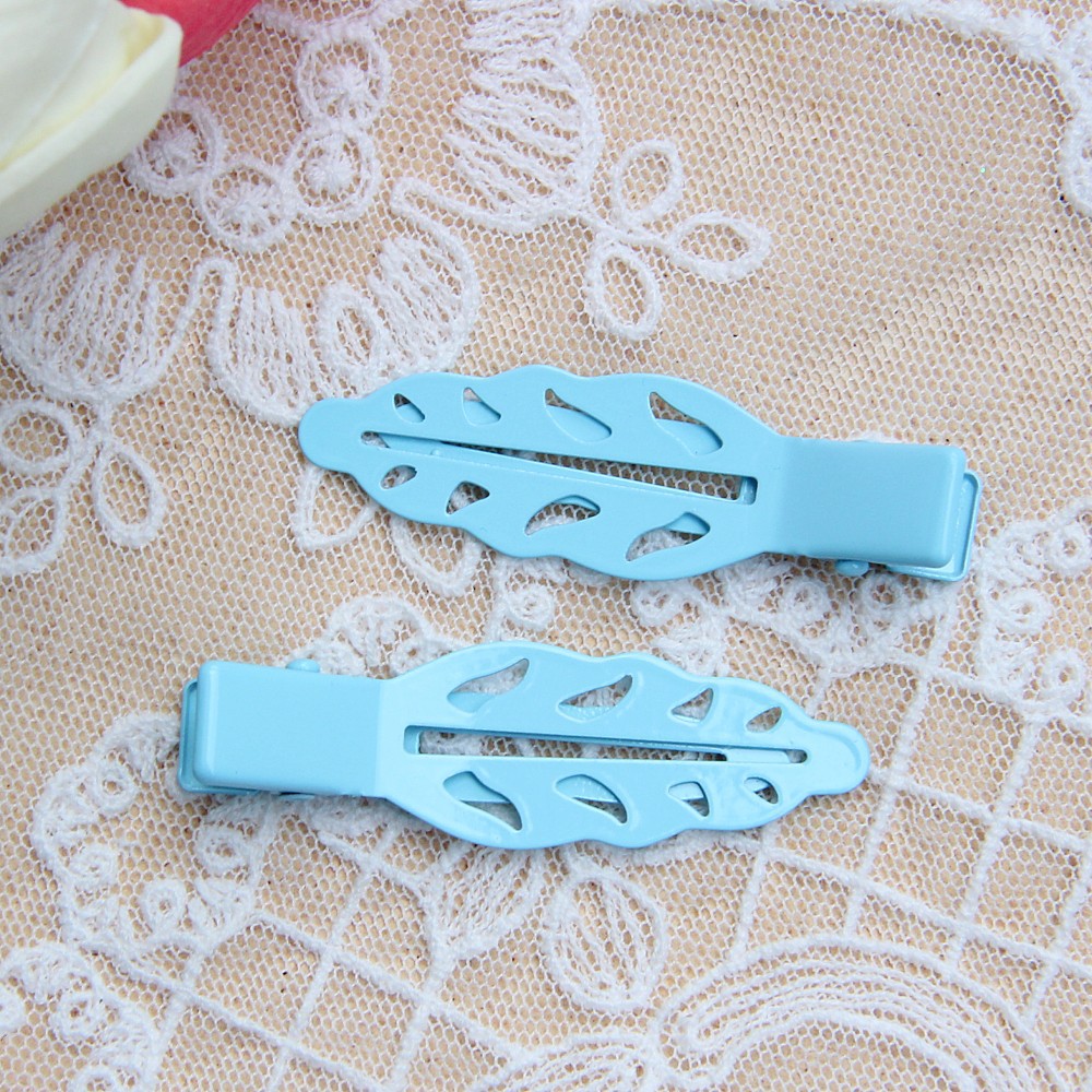 5.1cm high quality leaves hairpin wholesale electroplated seamless hairpin bangs clip DIY hairpin material accessories