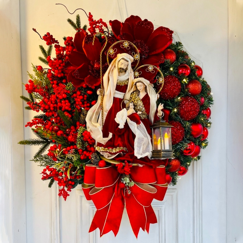 Guirlanda de Natal Christmas decorations cross-border Garland door hanging home background Christmas tree accessories_voghion.com
