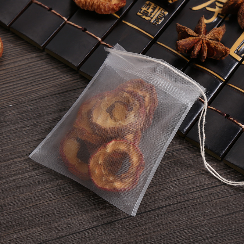 Nylon 6 * 7cm drawstring disposable tea bag mesh flower tea filter bag tea bag coffee bag powder bag
