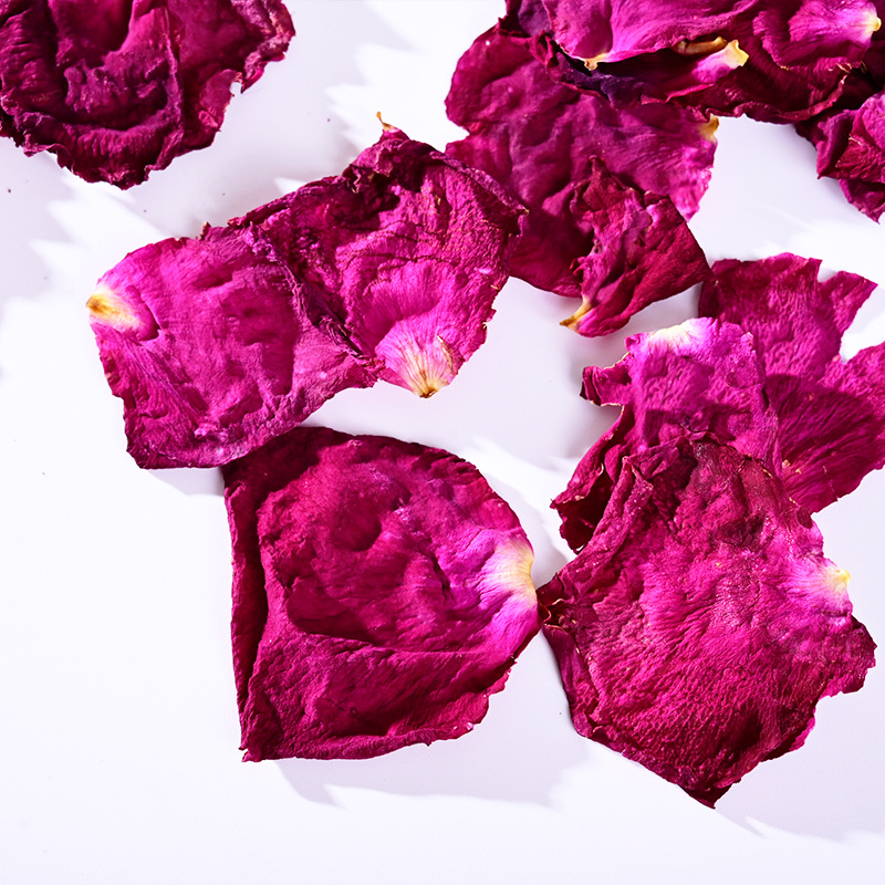 Rose petals edible rose dried petals Yunnan double-petal Red Rose Bath spa Pingyin Rose petals manufacturer