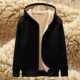 Men's Fleece-lined Thickened Hooded Sweater Teenager Cardigan Top Student Zipper Sweater Men's Size Coat