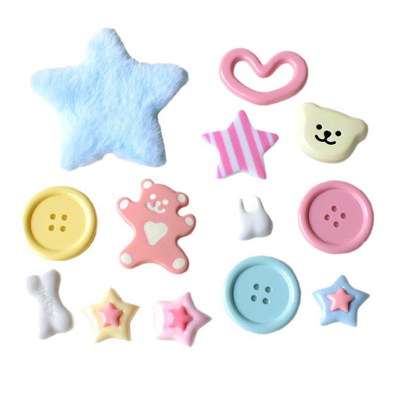 Little red book with cute button five-pointed star Bear Hole shoes accessories
