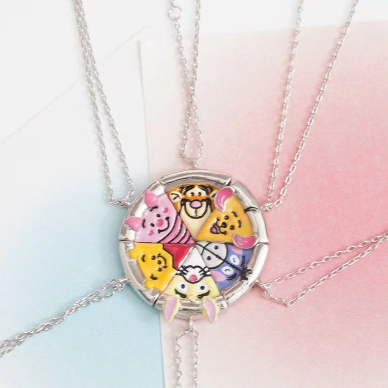 Magnetic Necklace Bear Tiger Piglet Girlfriend Necklace Combination 6-piece Set