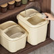 Square rice bucket with lid transparent visual kitchen storage bucket large capacity sealed pet grain bucket insect-proof moisture-proof