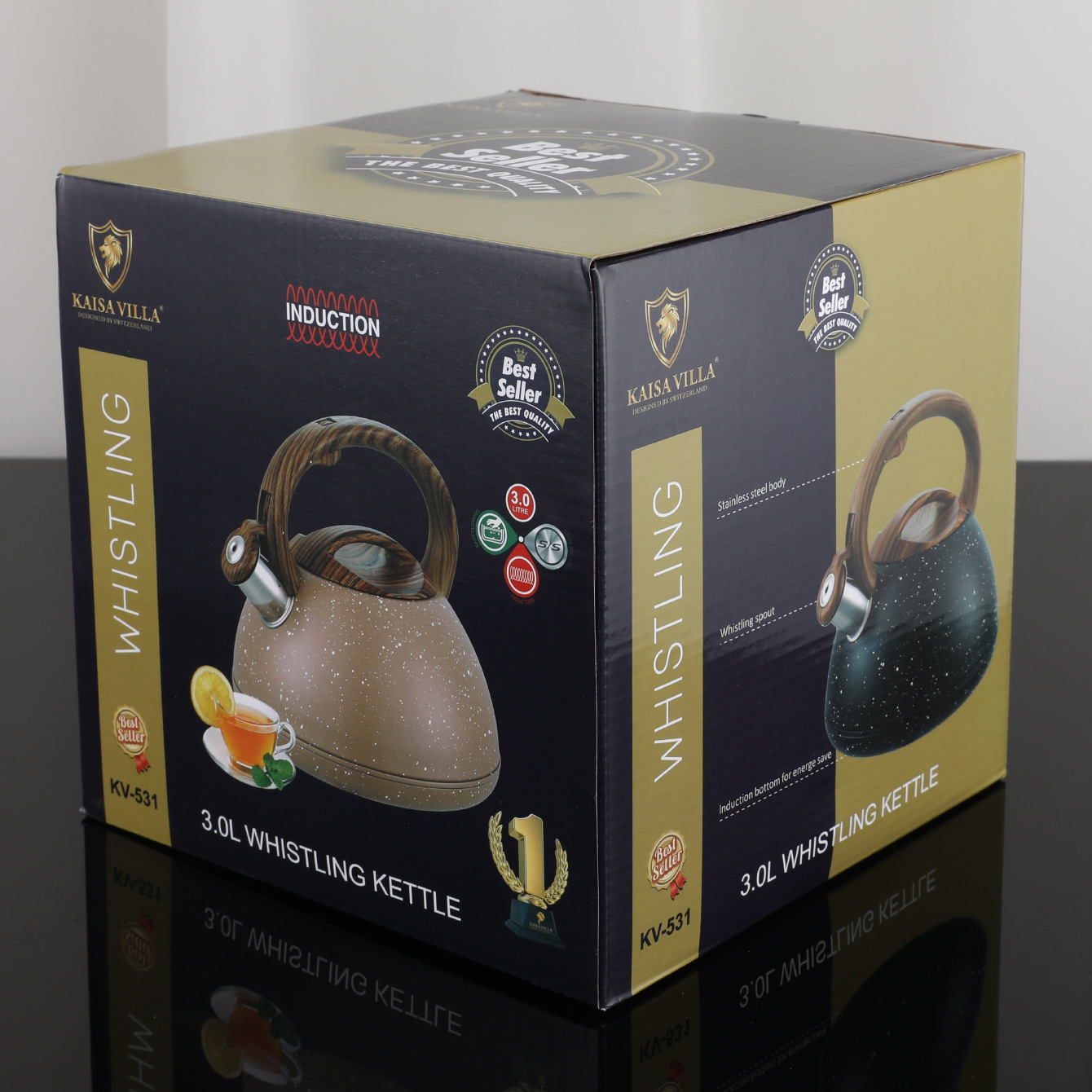 KV-531 high-grade stainless steel kettle whistle kettle household sound kettle manufacturers wholesale cross-border