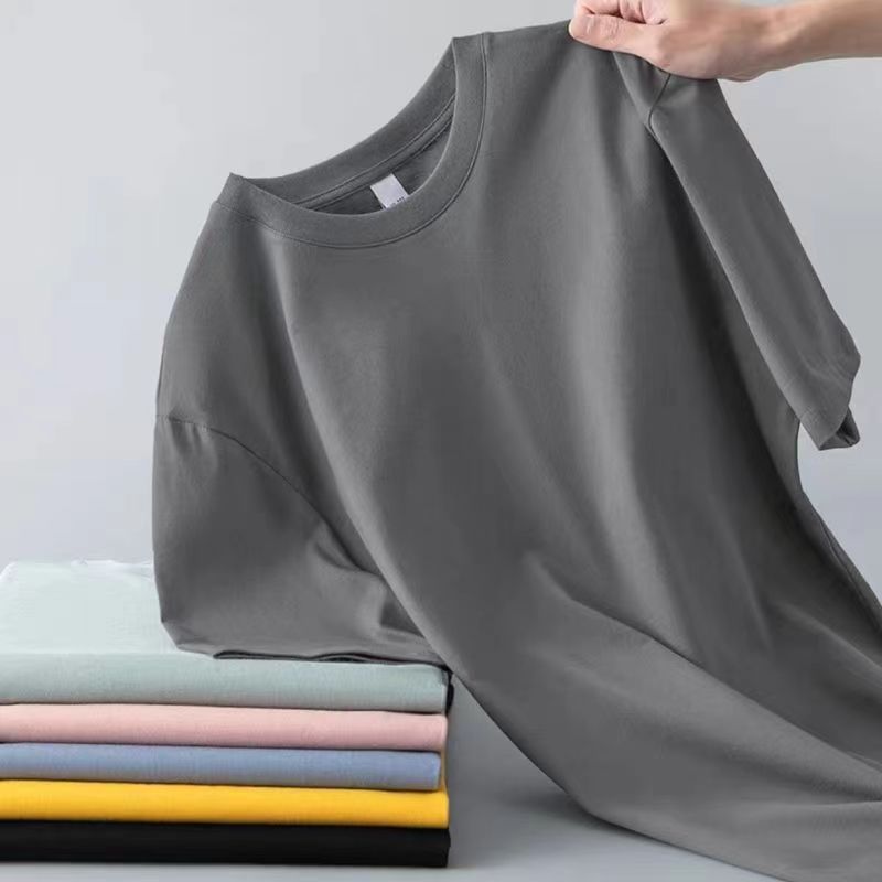 [Solid color short sleeve] dark gray