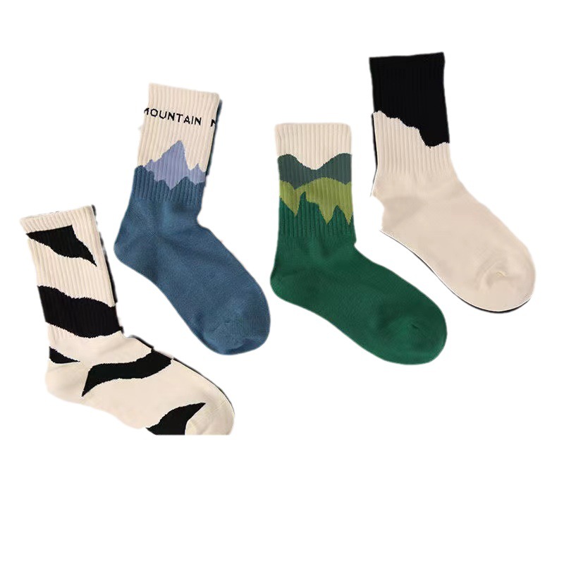 Asymmetric Niche Stockings Children Spring and Autumn ins Trendy Japanese Style Street Personality AB Socks Male Student Couple Sports Socks
