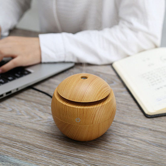 Cross-border 200ml mushroom wood grain humidifier silent colorful Air creative vase bedroom moisturizing aromatherapy spray