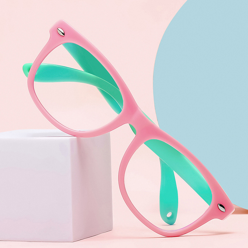 New online class children's anti-blue light glasses boys and girls silicone computer goggles can be equipped with myopia glasses wholesale