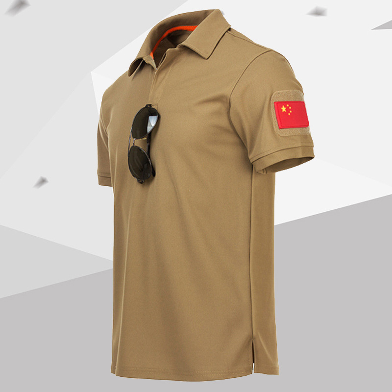 Quick-drying T-shirt Outdoor Tactical Short-sleeved Army Fan Lapel Slim-fit Stretch Summer Commuter T-shirt 511polo Shirt for Men