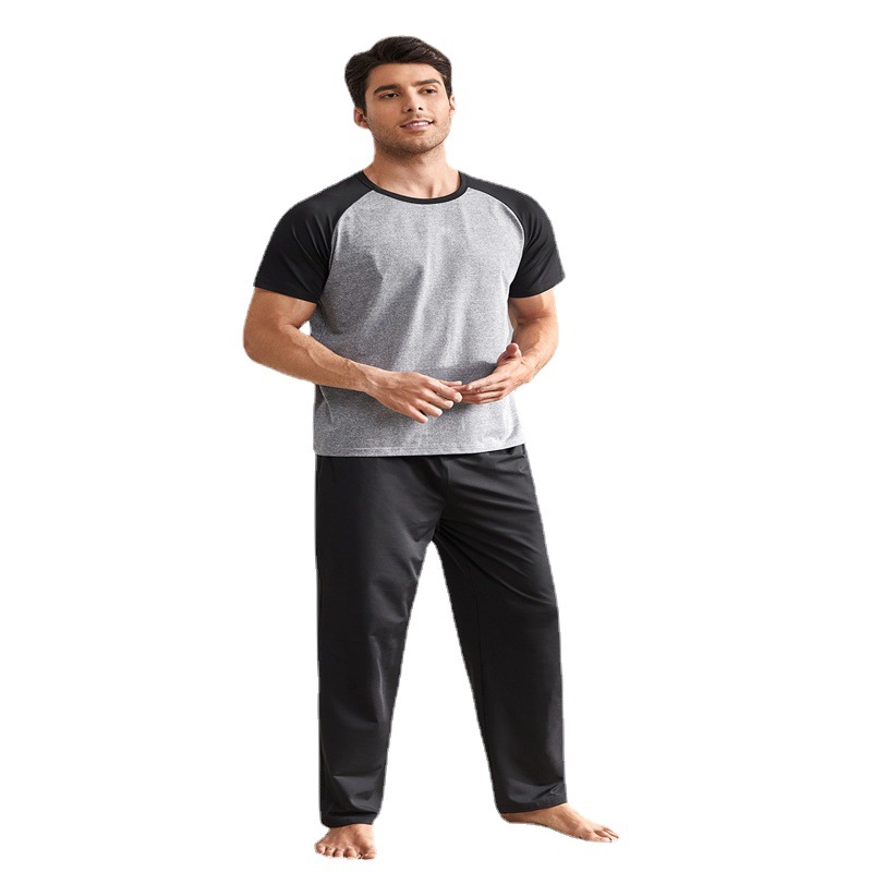 Foreign Trade Men's Home Clothes suit Autumn and Winter Casual Outwear Explosions Men's Short-sleeved Crewneck Pants Boys Pajamas Pants