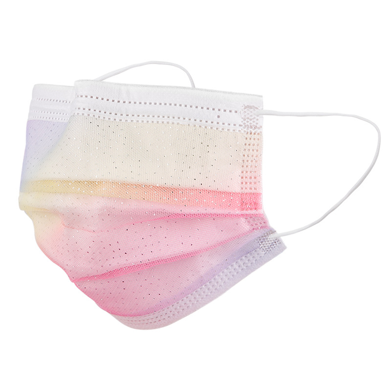 Japan Cross-border Rainbow Mesh Disposable Non-woven Mask Summer Sunscreen Dust-proof Personalized Gradient Mask