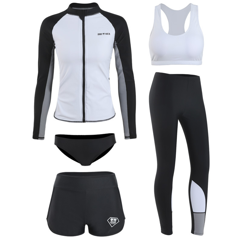 Diving Suit Women's Long-sleeved Trousers Split Sunscreen Quick-drying Couples Snorkeling Suit Surf Swimsuit Jellyfish Suit Men