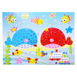 Children's Diamond Crystal Sticker 3d Stereo Sticker DIY Handmade Sticker Material Bag Toy for Children