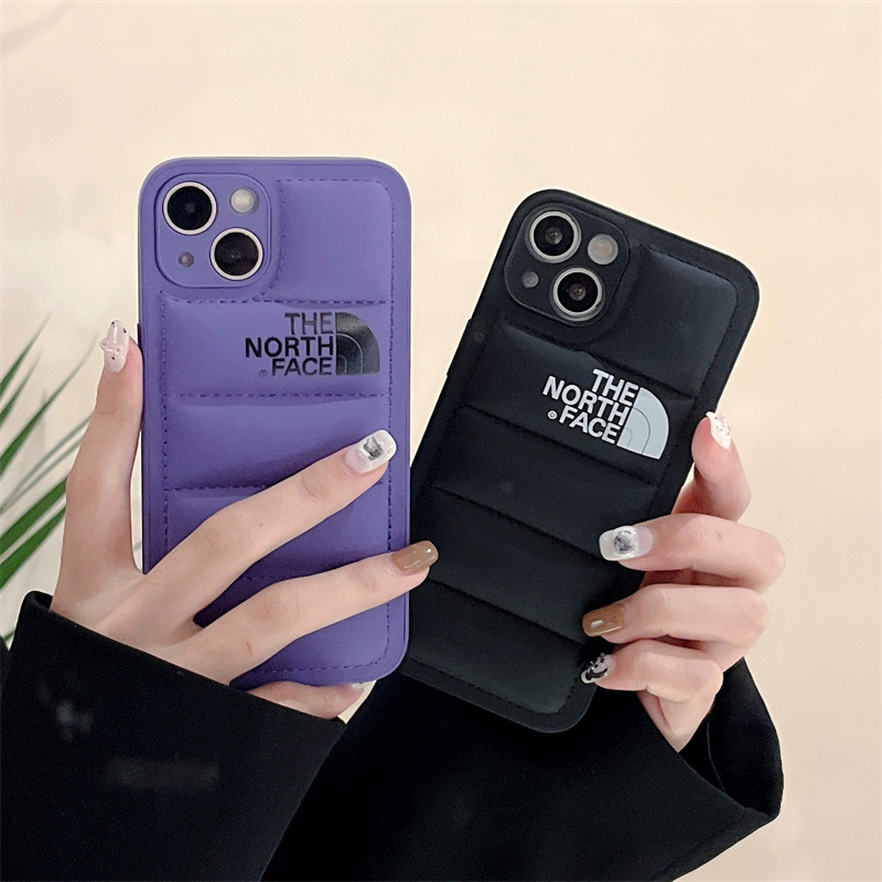 潮牌北面羽絨服蘋果11/12適用iPhone13/14PROMAX手機殼14/15PRO套