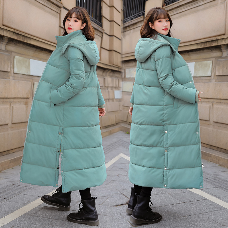 Down cotton-padded jacket women's mid-length over-the-knee Korean 2023 winter new cotton-padded jacket slim-fit cotton-padded jacket coat lengthened and thickened