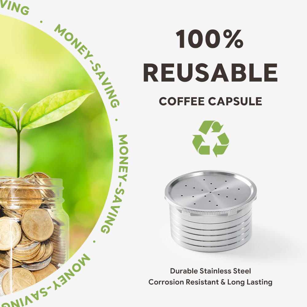 Amazon Hot Sale Compatible Essse Espresso Coffee Machine Reusable Stainless Steel Capsule Filter Cup