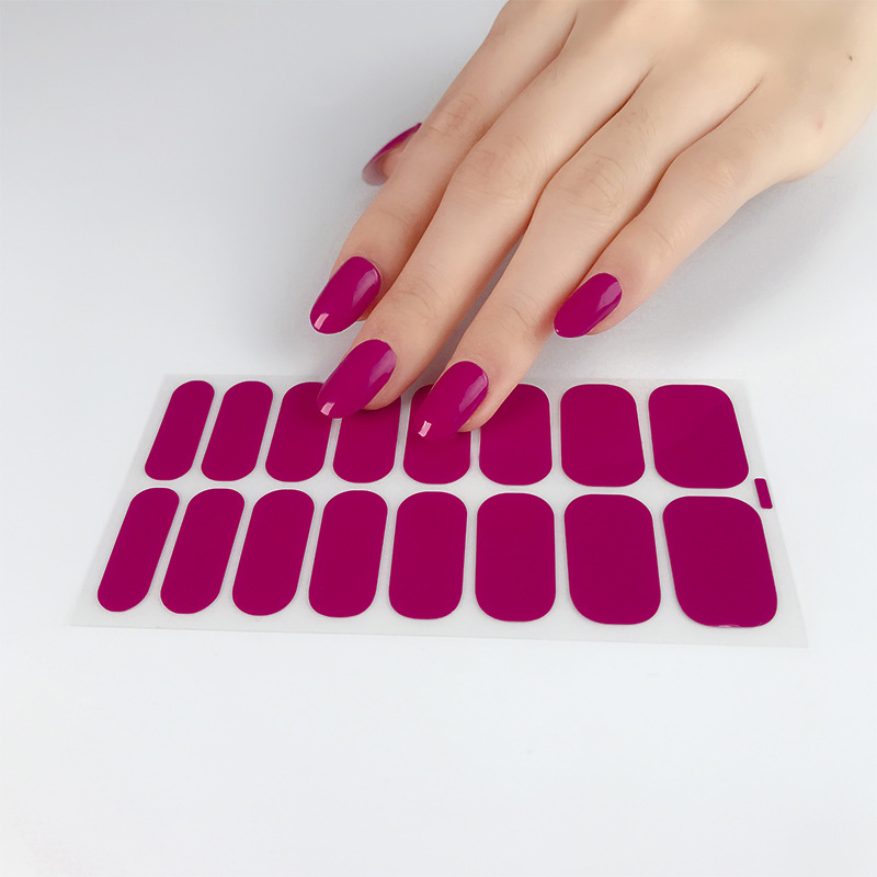 Zhengxiang Foreign Trade Cross-border Polish Film Nail Stickers Solid Color Waterproof Nail Stickers Full Stickers Amazon New Nail Stickers