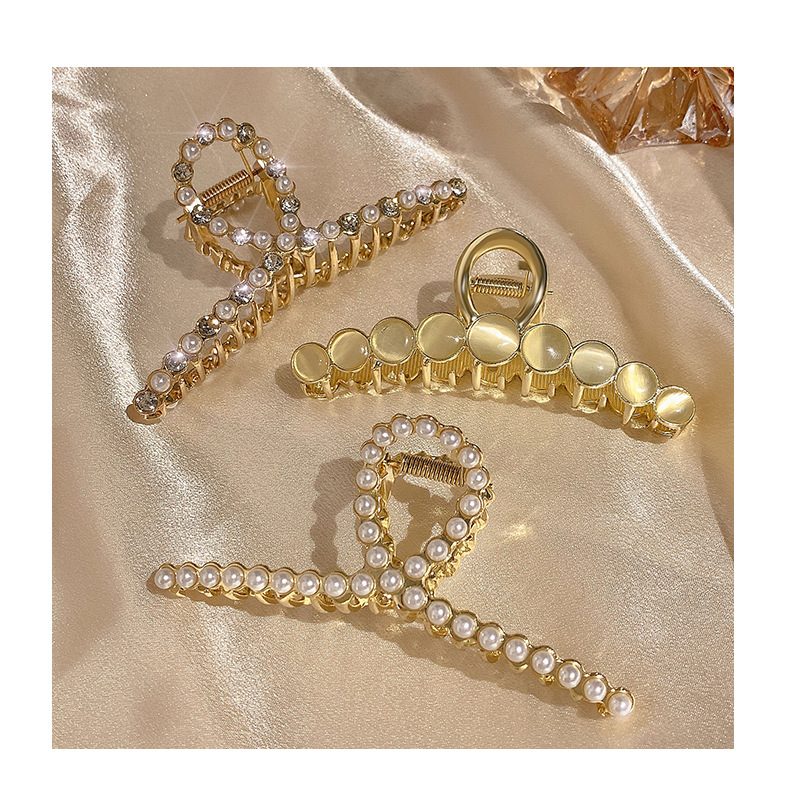 Metall-Greifclip für Damen am Hinterkopf, Hai-Clip, groß, elegant, High-End-Sinn, Internet-Promi-Haarclip, Kopfbedeckung, neuer Sommerstil_voghion.com