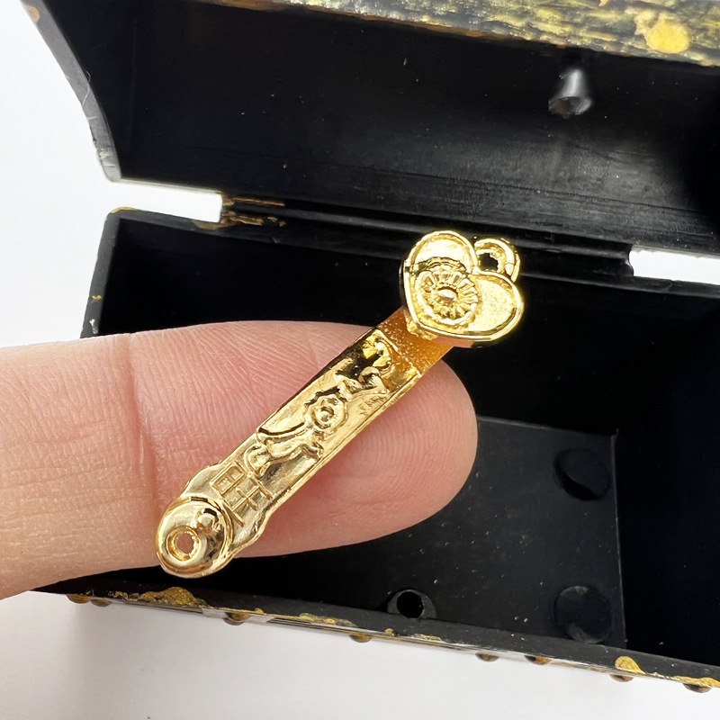 Doll House dollhouse miniature model scene ornaments treasure chest gold ingot copper money jade ruyi gold bar OB11