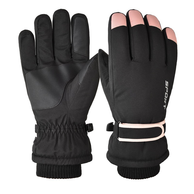 Ski gloves women's waterproof cold-proof fleece-lined thickened outdoor cycling warm winter fishing riding gloves
