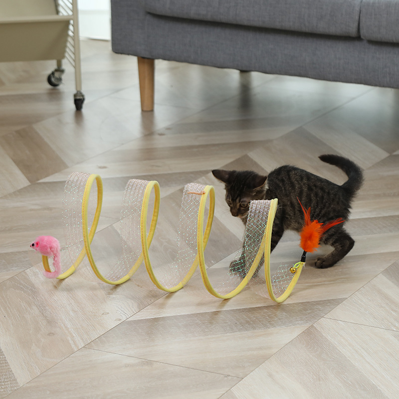 Pet supplies Amazon's new S-shaped cat tunnel toy foldable channel self-entertaining cat toy