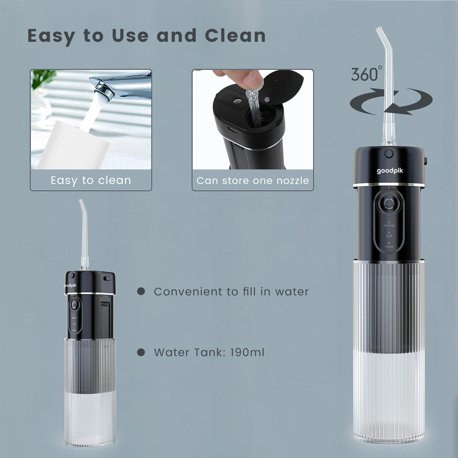 Factory direct supply intelligent dental irrigator removable water tank all-round cleaning oral telescopic professional dental irrigator