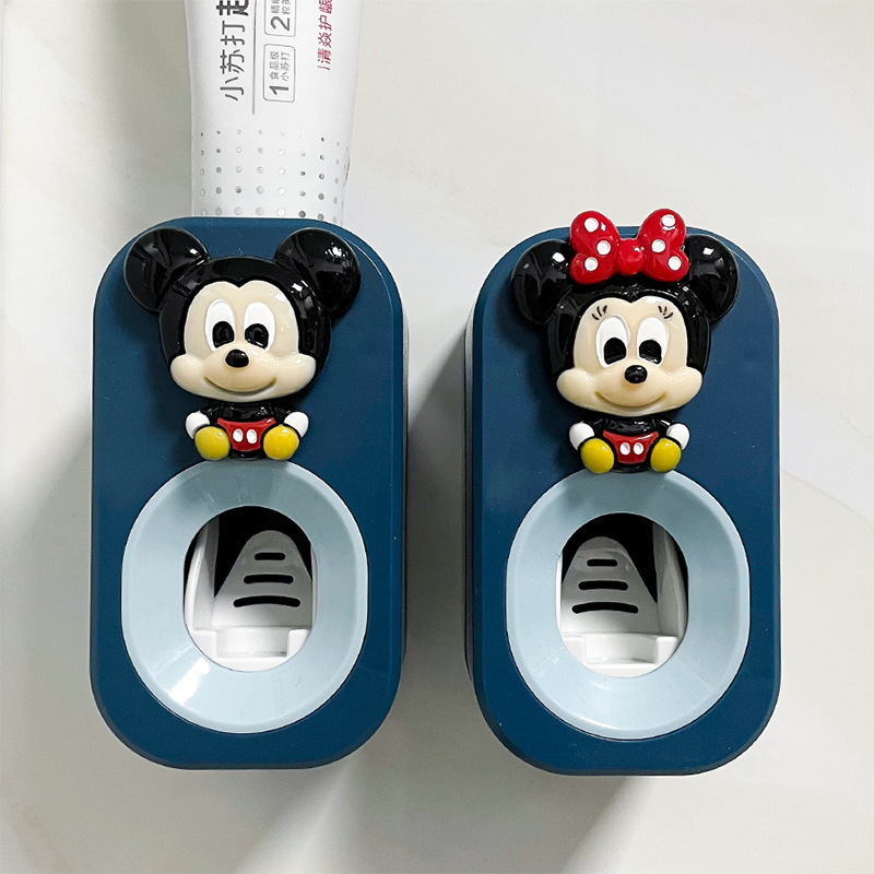 Automatic Toothpaste Squeeze Artifact Lazy Squeezer Cartoon Cute Powder Rabbit Children's Wall-mounted Non-punching Storage Shelf