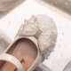 Spring and Summer 2022 New Korean Style Girls Princess Square Mouth Rhinestone Bow Shoes Leather Shoes Performance Dance Shoes