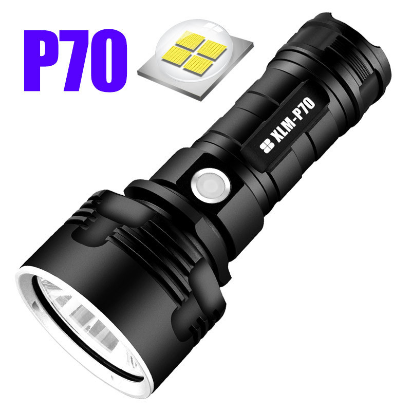P70 strong long-shot flashlight rechargeable super bright aluminum alloy fixed focus led multi-function outdoor Patrol flashlight