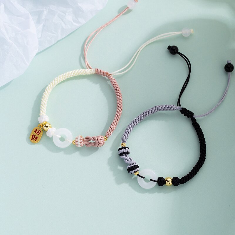 Chenqi safety buckle bracelet men's and women's lucky year couple's bracelet woven light luxury niche girlfriends bracelet ins