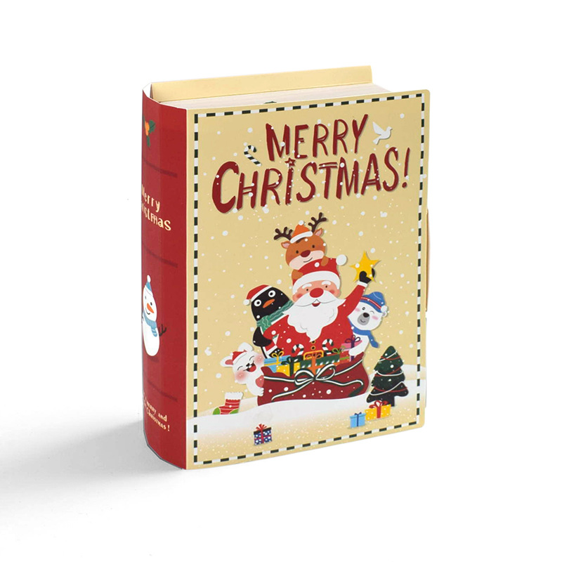 Christmas book shape dessert candy biscuit gift box in stock original Christmas gift box 5pcs/pack