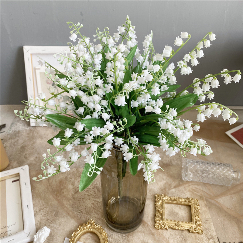 Simulation holding lily-of-the-valley European-style ins style small fresh wedding new products holding bouquet of soft glue plastic lily-of-the-valley fake flowers