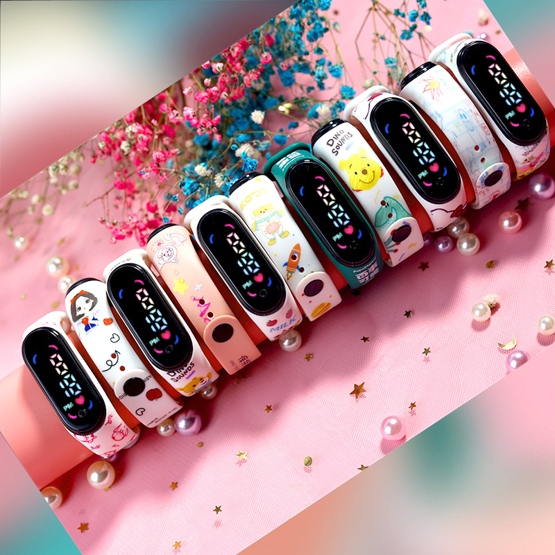 Printed LED Waterproof Electronic Watch New Cartoon Waterproof Touch Campus Student Cute Kindergarten Bracelet Watch