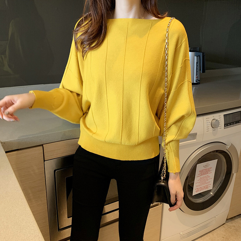 Autumn 2023 Japan and South Korea New Bat Sleeve Sweater Women's Loose Lazy Style Knitted Base Shirt Spot Women's Wholesale