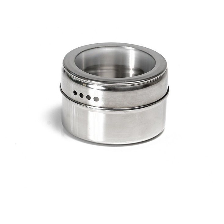 Stainless steel seasoning jar multifunctional stainless steel seasoning bottle outdoor portable barbecue seasoning jar suction card packaging wholesale