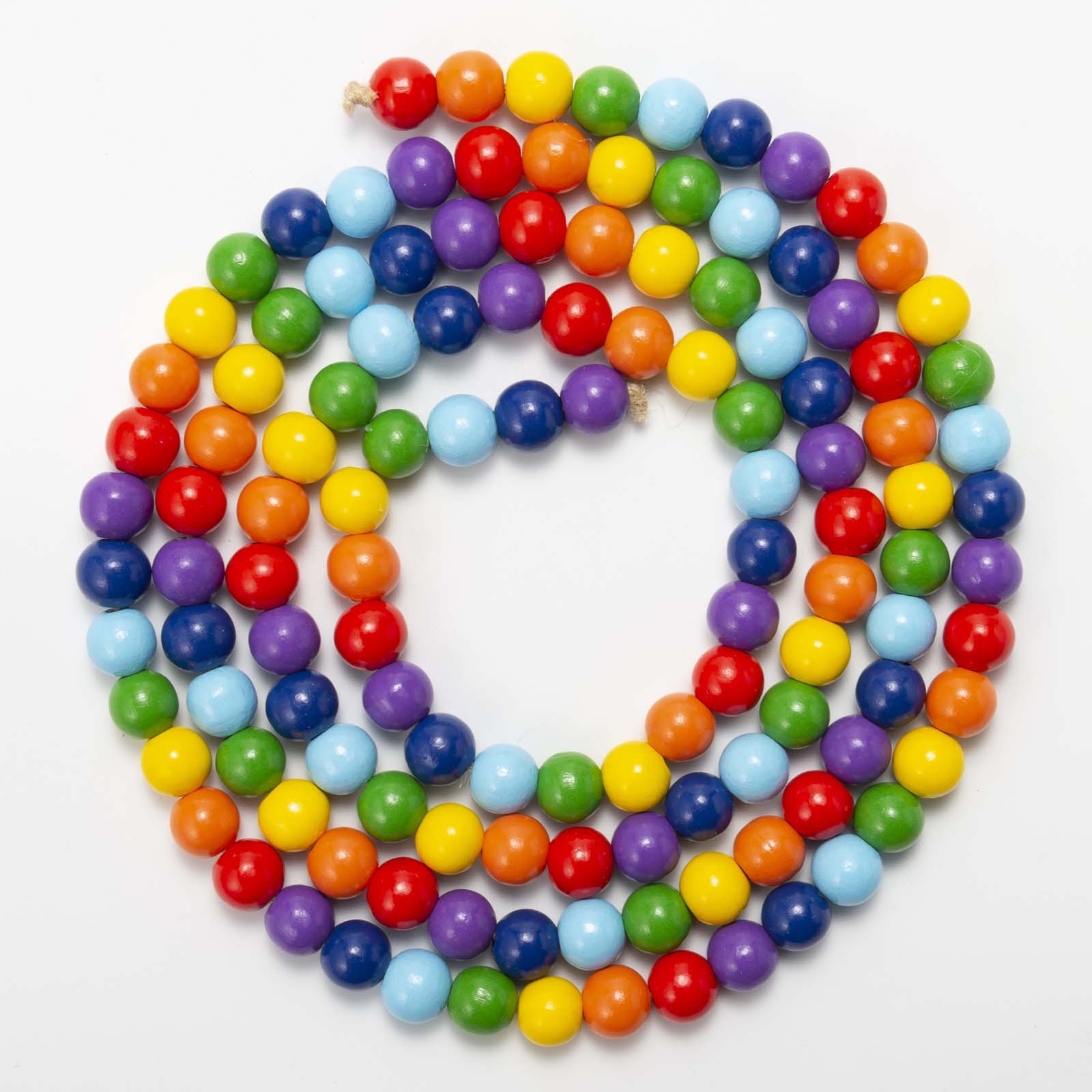 DJ source factory 14mm color wooden beads children's beads loose beads hemp rope tassel wooden beads string DIY accessories
