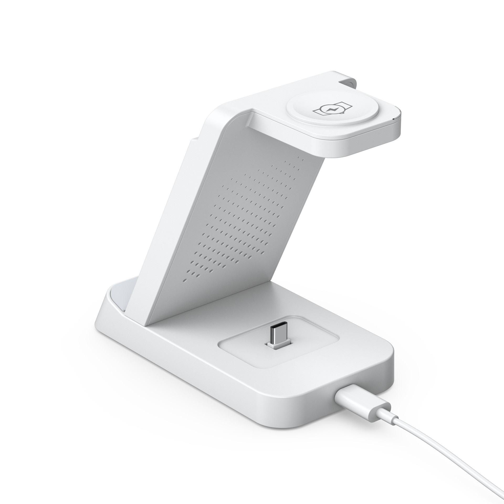 Suitable for Apple Samsung mobile phone watch headset three-in-one charging seat charging vertical desktop mobile phone charging station