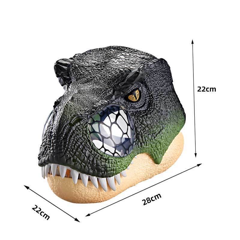 リアルな恐竜電気マスクヘッドセット T-rex ライトコーリング怖いインテリジェントヘルメット男の子女の子のおもちゃ|undefined