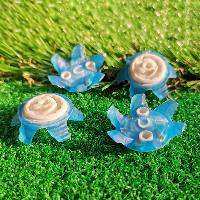 Factory direct supply golf spikes new white and blue three-color optional fast rotating spikes short teeth with holes C- 86